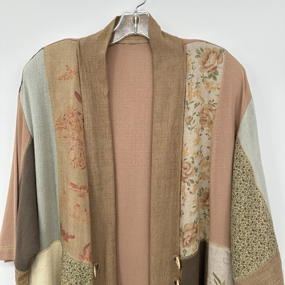 Vintage Spencer Alexis Jacket Pant‎ Set 2X Linen Blend Lagenlook Patchwork USA - Picture 6 of 16